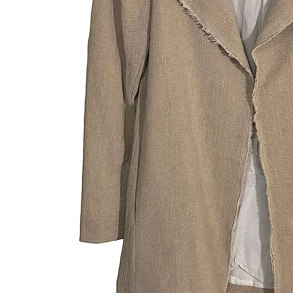 Something Navy Tan Linen Blend Lined Blazer Jacket Size XXS - Picture 8 of 14